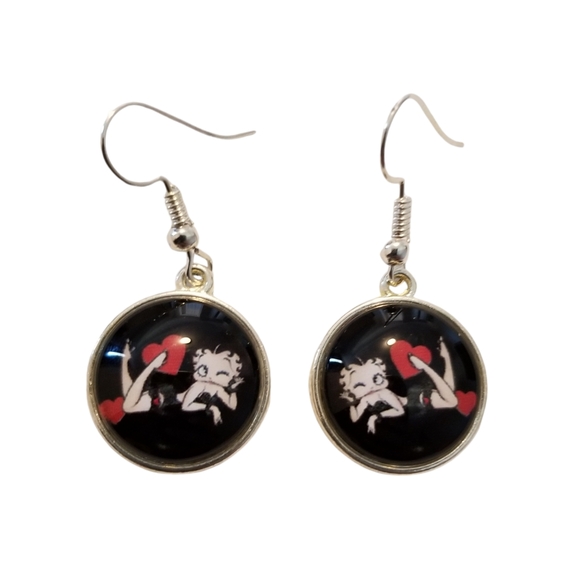 Handcrafted Betty Boop Earrings - Picture 1 of 4